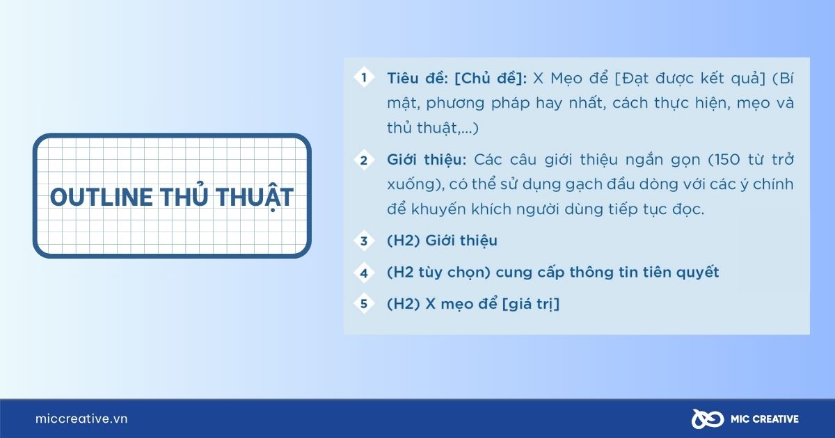 Mẫu outline content thủ thuật