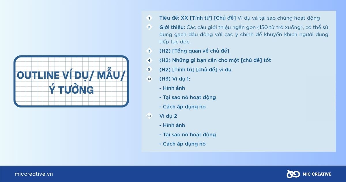 Mẫu outline content ví dụ/ mẫu/ ý tưởng