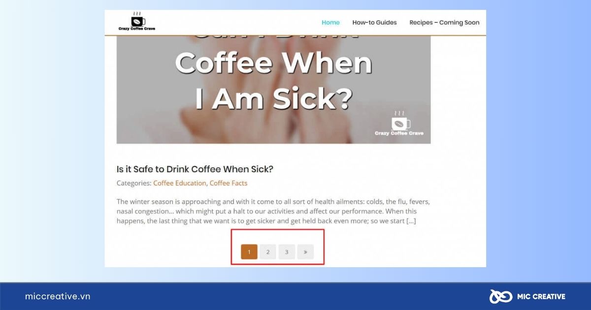 Pagination trên trang bài viết blog