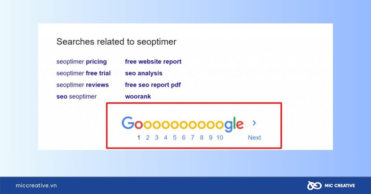 Pagination trên trang kết quả tìm kiếm