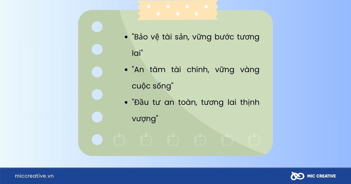 Tagline cho ngành dịch vụ tài chính và ngân hàng