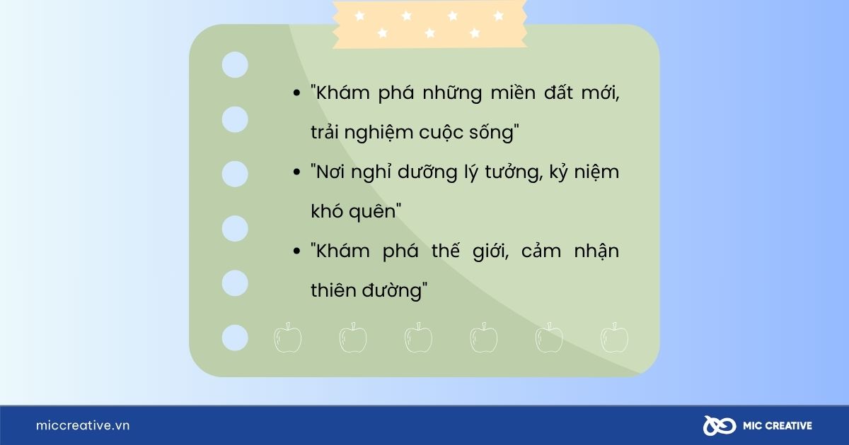 Tagline cho ngành du lịch và khách sạn