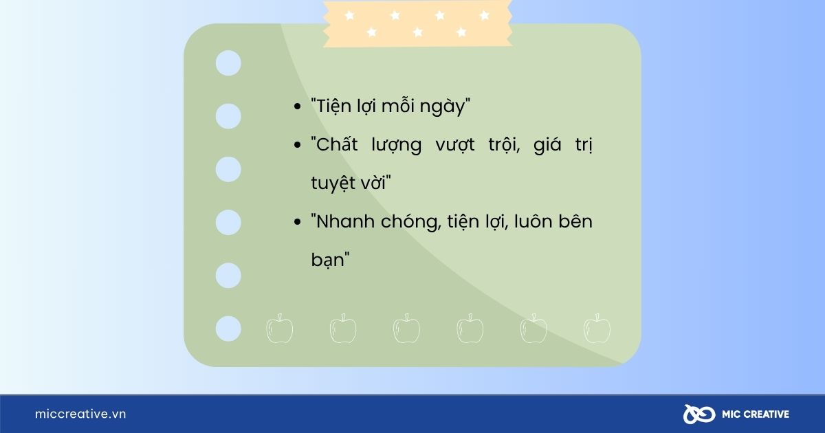 Tagline cho ngành tiêu dùng và sản phẩm nhanh (FMCG)