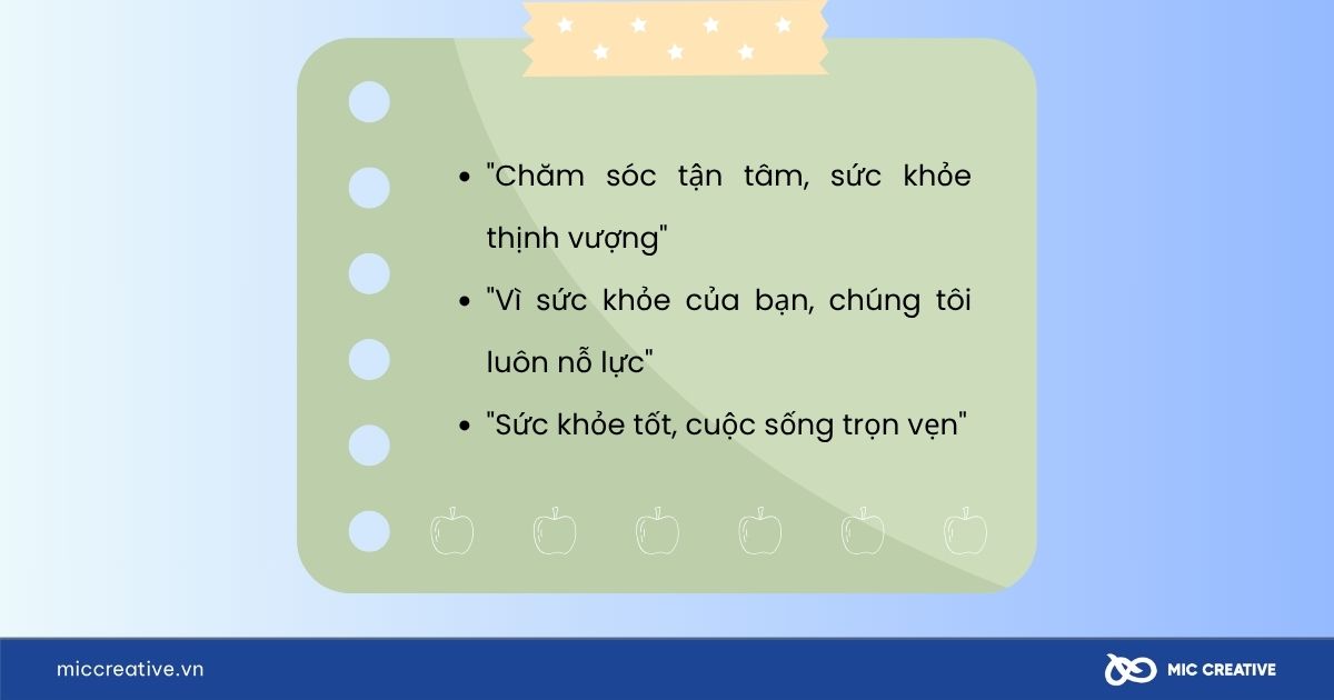 Tagline cho ngành y tế và chăm sóc sức khỏe