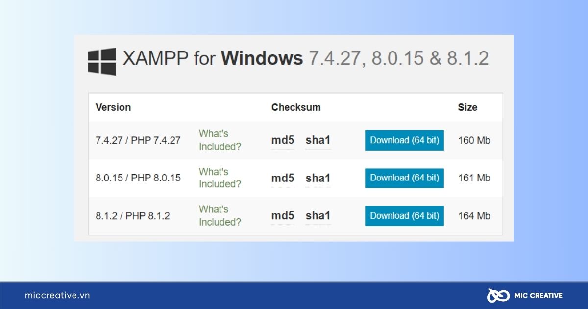 Tải XAMPP