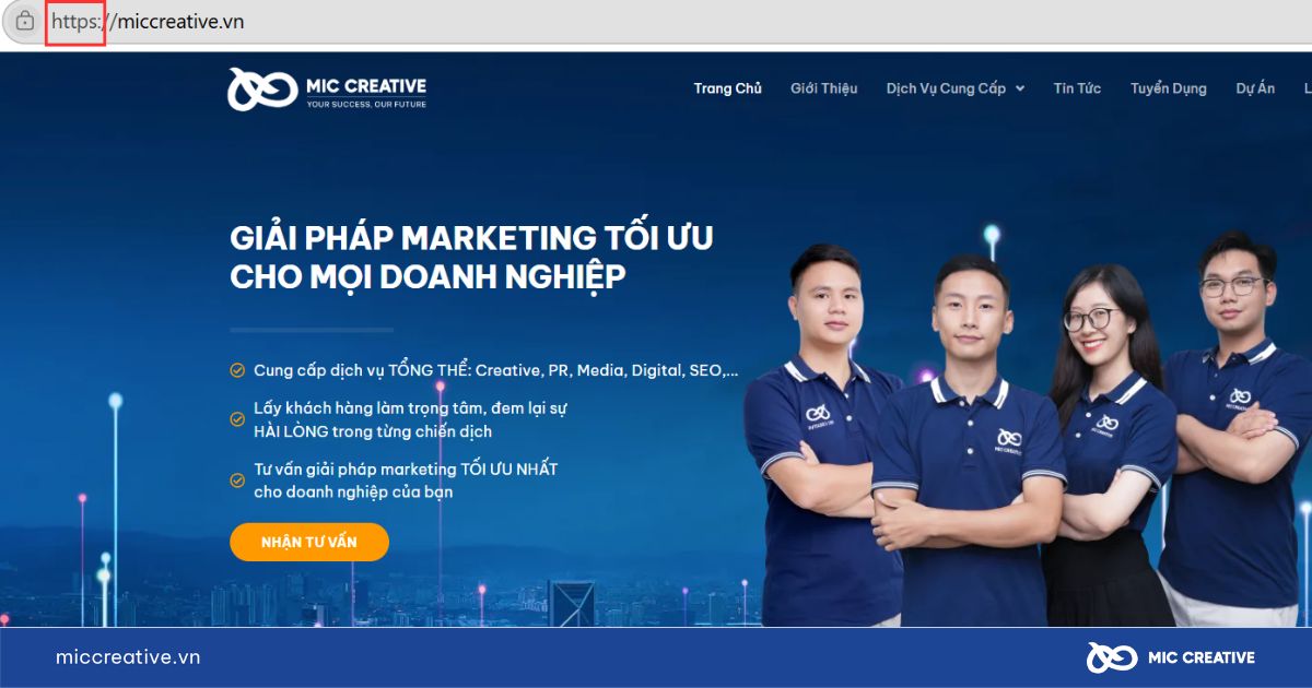 URL bắt đầu bằng HTTPS
