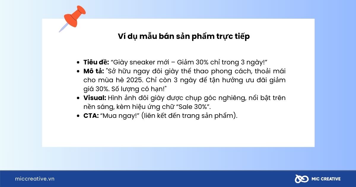 Mẫu bán sản phẩm trực tiếp