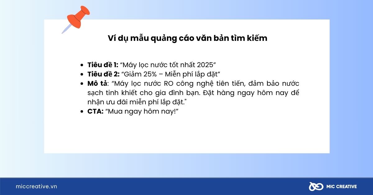 Mẫu quảng cáo văn bản tìm kiếm