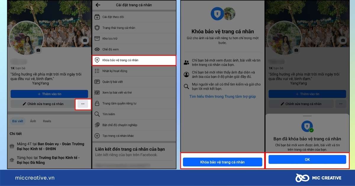cách khóa trang cá nhân facebook