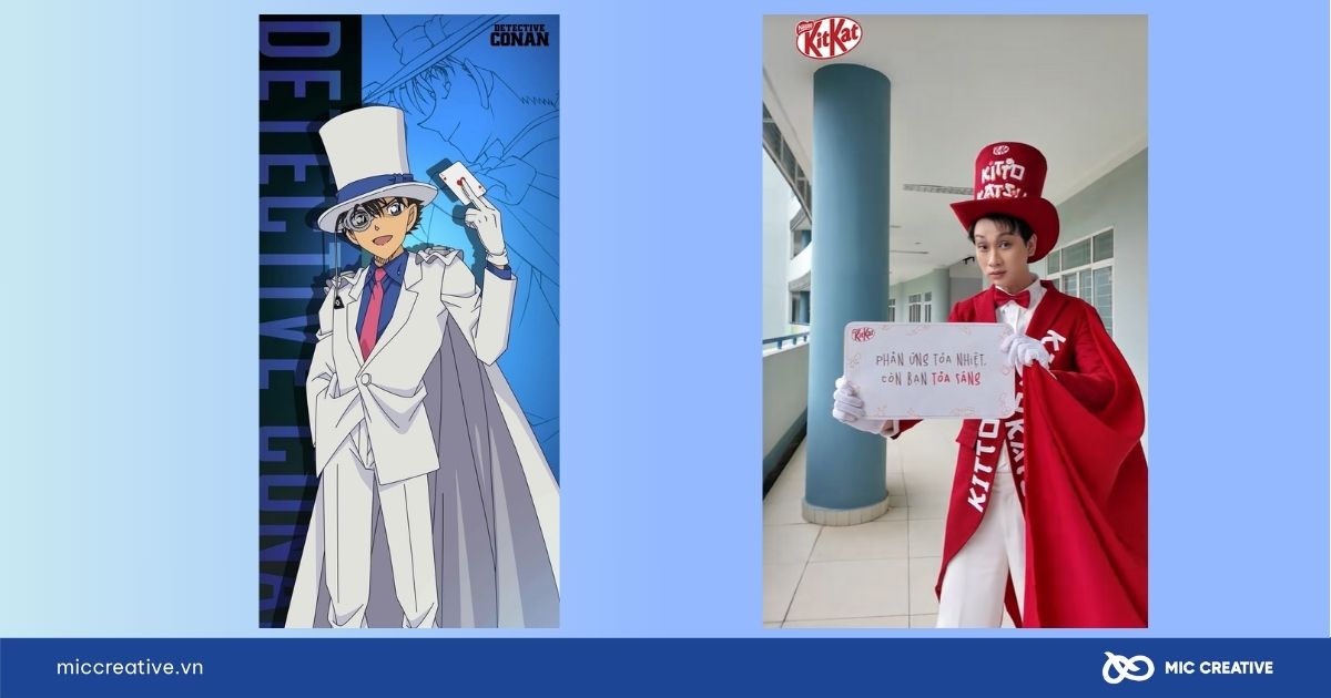 Nhân vật Kaito Kid được tái hiện qua chiến dịch Kitto Katsu của KitKat
