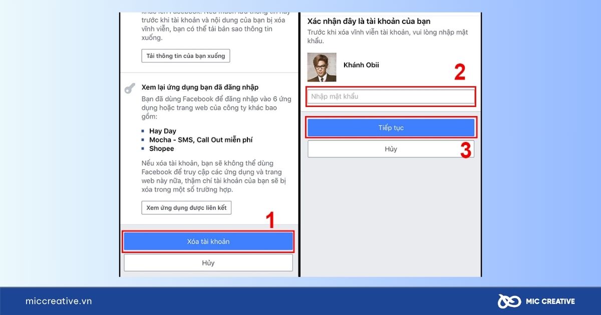 Nhập mật khẩu và nhấn chọn Tiếp tục