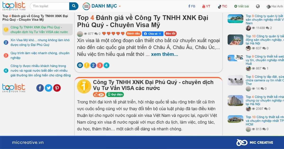 các trang review công ty