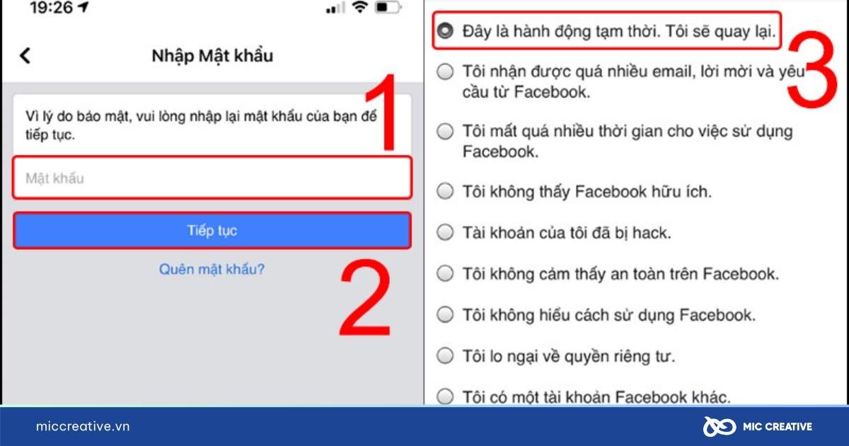 vô hiệu hóa tài khoản Facebook
