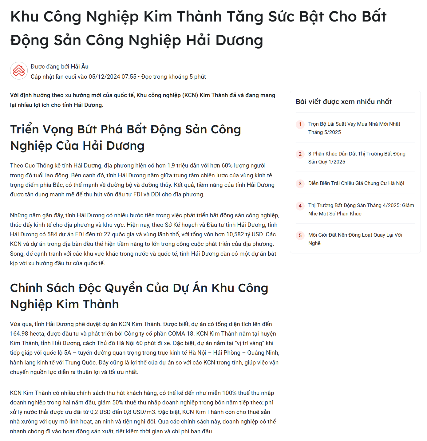Khu Công Nghiệp Kim Thành batdongsan 1