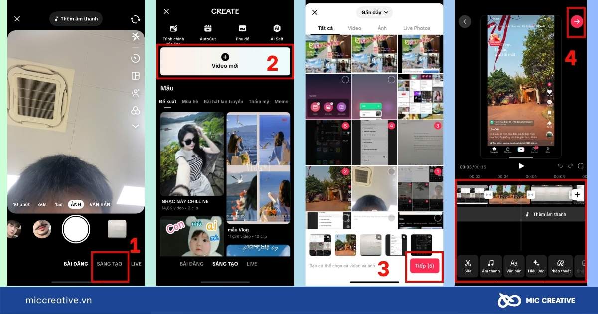 cách làm video tiktok từ ảnh có sẵn