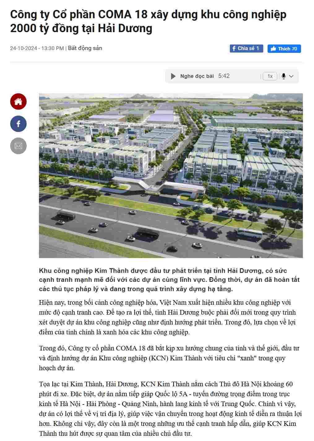 Khu Công Nghiệp Kim Thành cafef 2