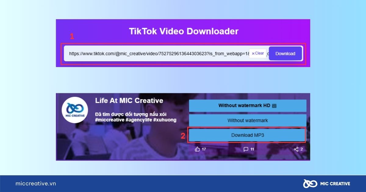 Chuyển nhạc từ TikTok sang MP3 bằng website ssstik.io