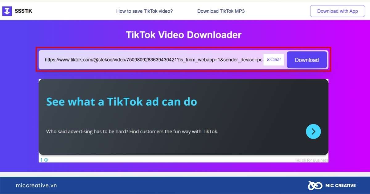 tải video tiktok không logo