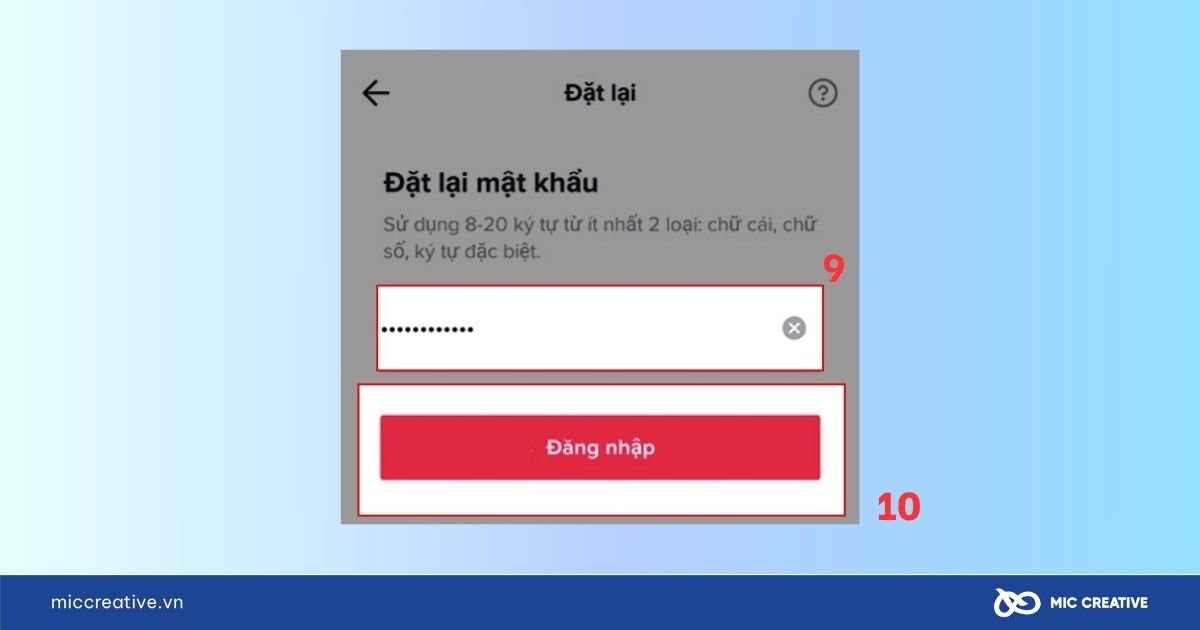 Đặt mật khẩu mới