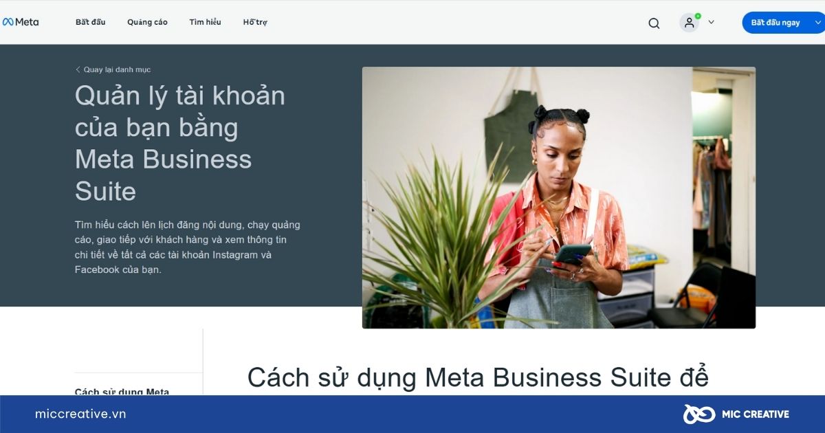 Giao diện Meta Business Suite