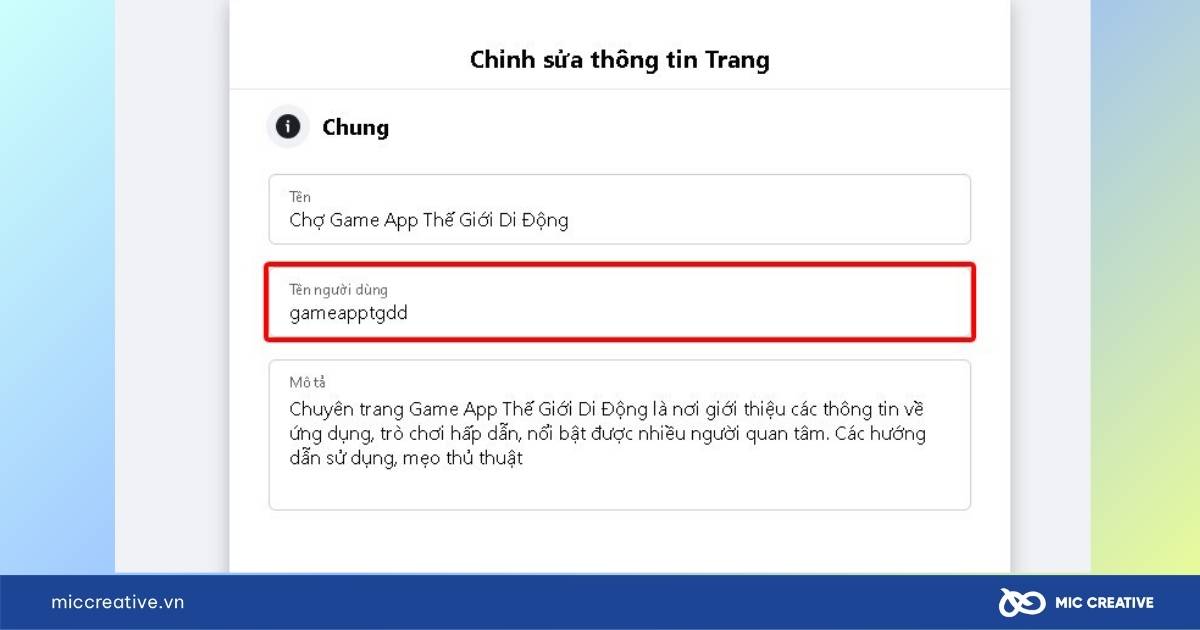 đổi url fanpage facebook