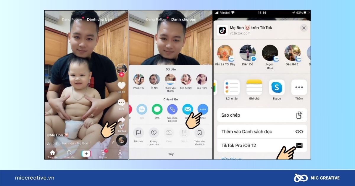 Tải video TikTok không logo bằng phím tắt (Shortcut)