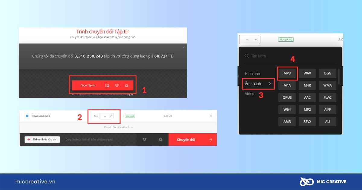 Tải video TikTok sang MP3 bằng website Convertio