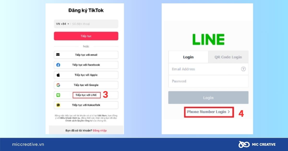 TikTok sẽ chuyển hướng bạn đến trang đăng nhập của nền tảng đó