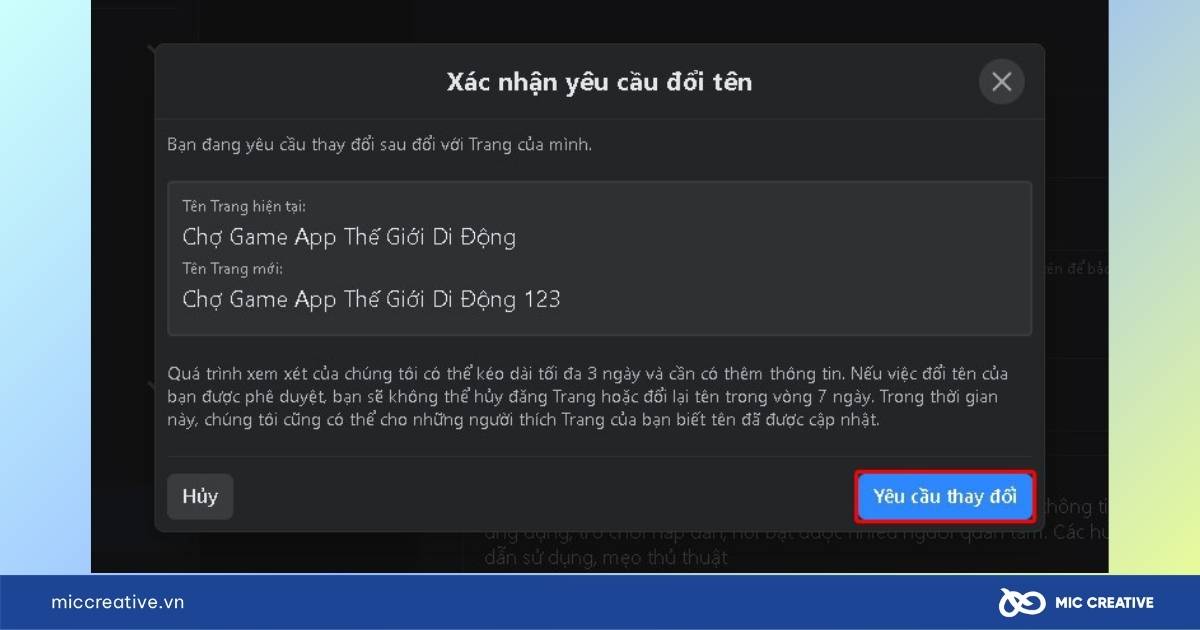cách đổi tên trang fanpage trên facebook