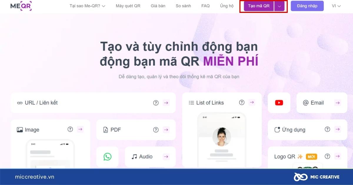 tạo mã qr fanpage facebook