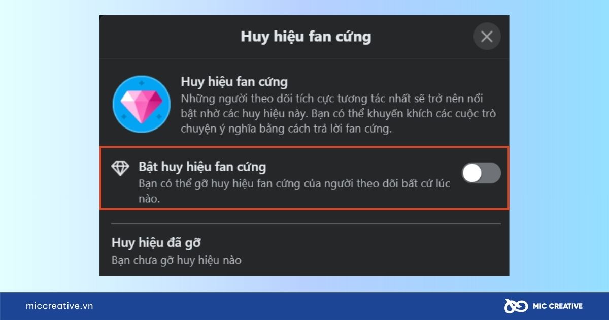 Huy hiệu fan cứng trên Facebook cá nhân