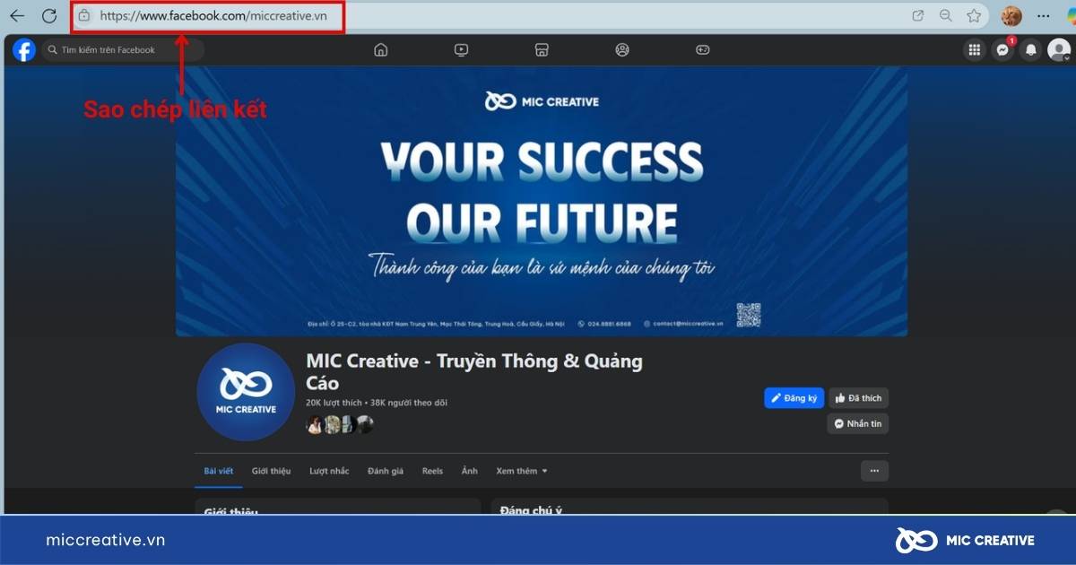 cách lấy link fanpage facebook của mình