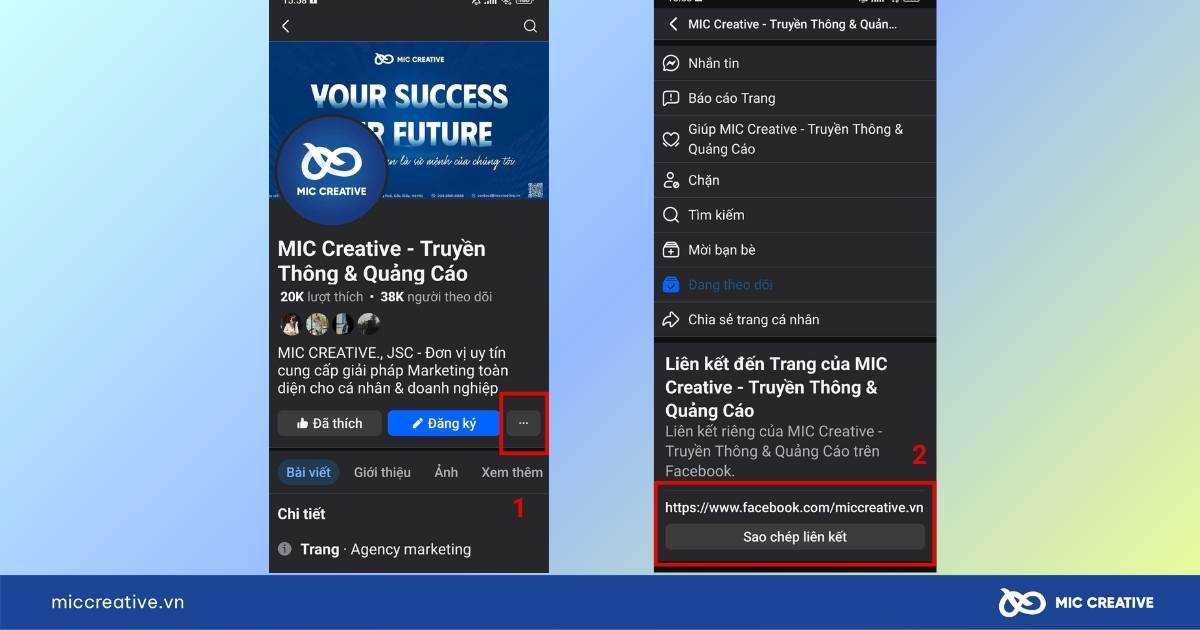 cách lấy link fanpage facebook của mình