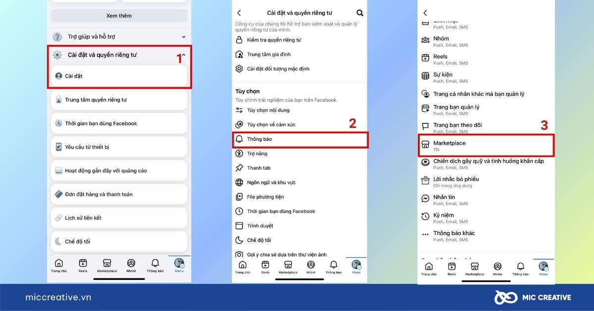 cách tắt marketplace trên facebook