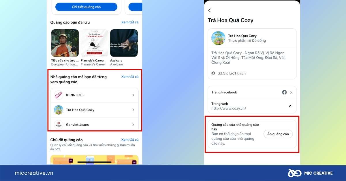 tắt quảng cáo trên facebook điện thoại