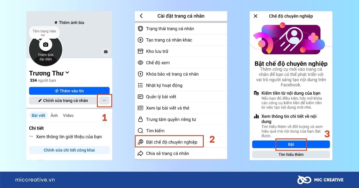 Cách bật Chế độ chuyên nghiệp