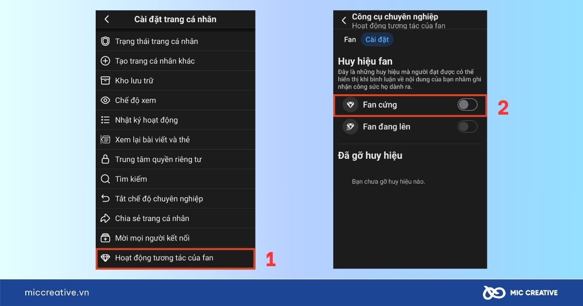 huy hiệu fan cứng trên Facebook cá nhân 