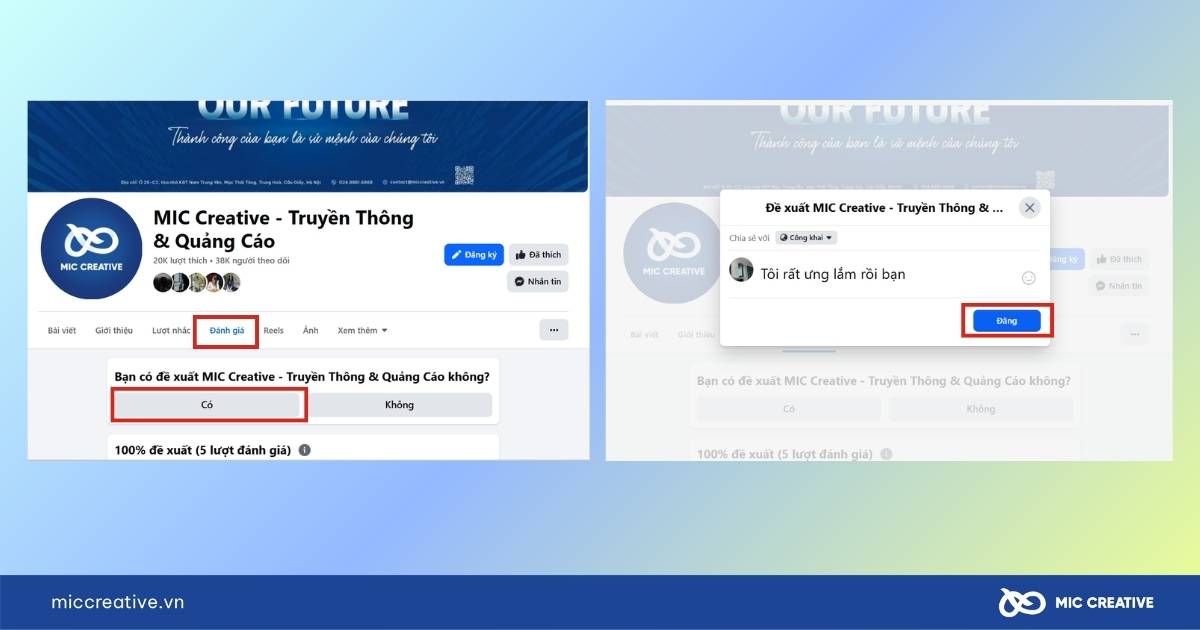 cách đánh giá 5 sao trên fanpage facebook