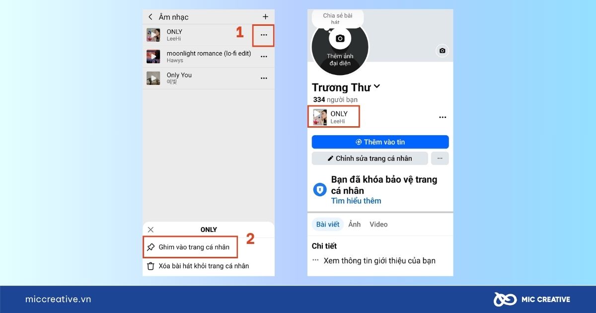Cách ghim bài hát yêu thích lên đầu trang