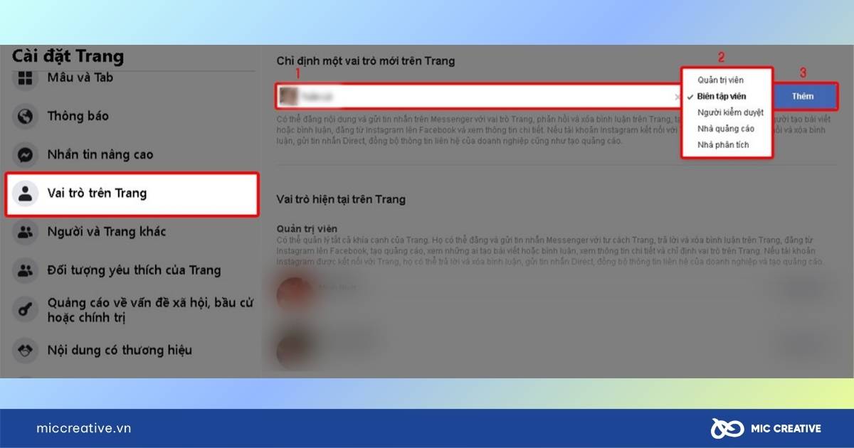 cách thêm quản trị viên trên fanpage facebook