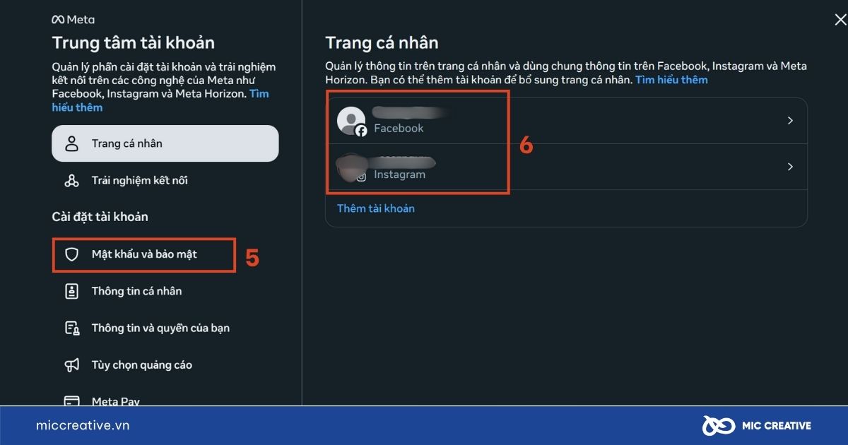 Tiếp tục chọn Mật khẩu và bảo mật