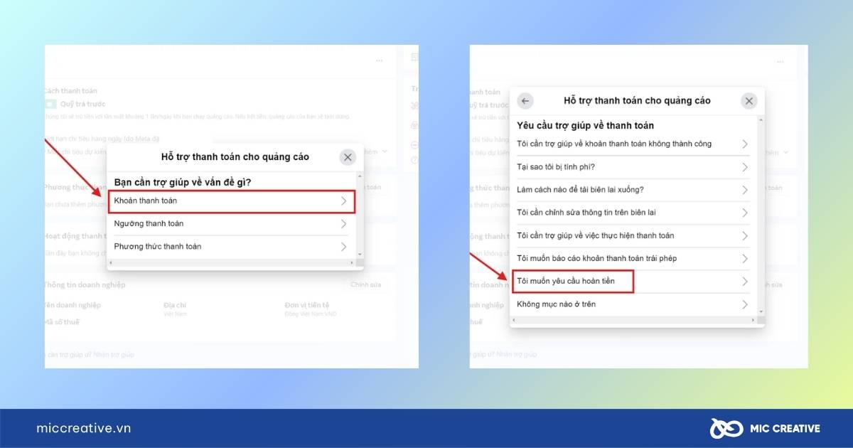 cách lấy lại tiền quảng cáo facebook