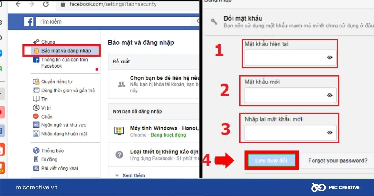 cách đổi mật khẩu fanpage facebook