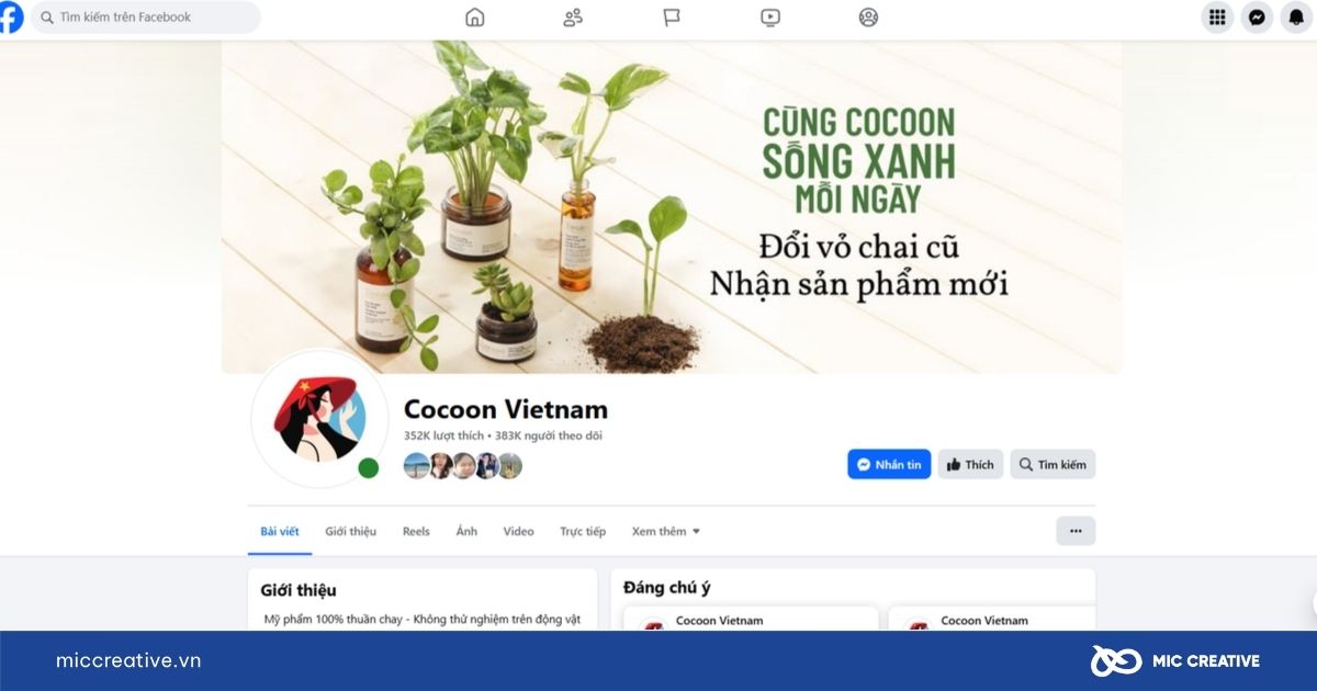 Fanpage của Cocoon Vietnam