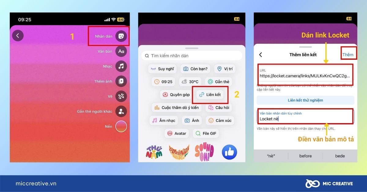 cách gắn link locket trên trang cá nhân facebook
