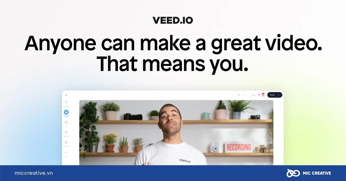 Ghép ảnh thành video online trên Veed.io
