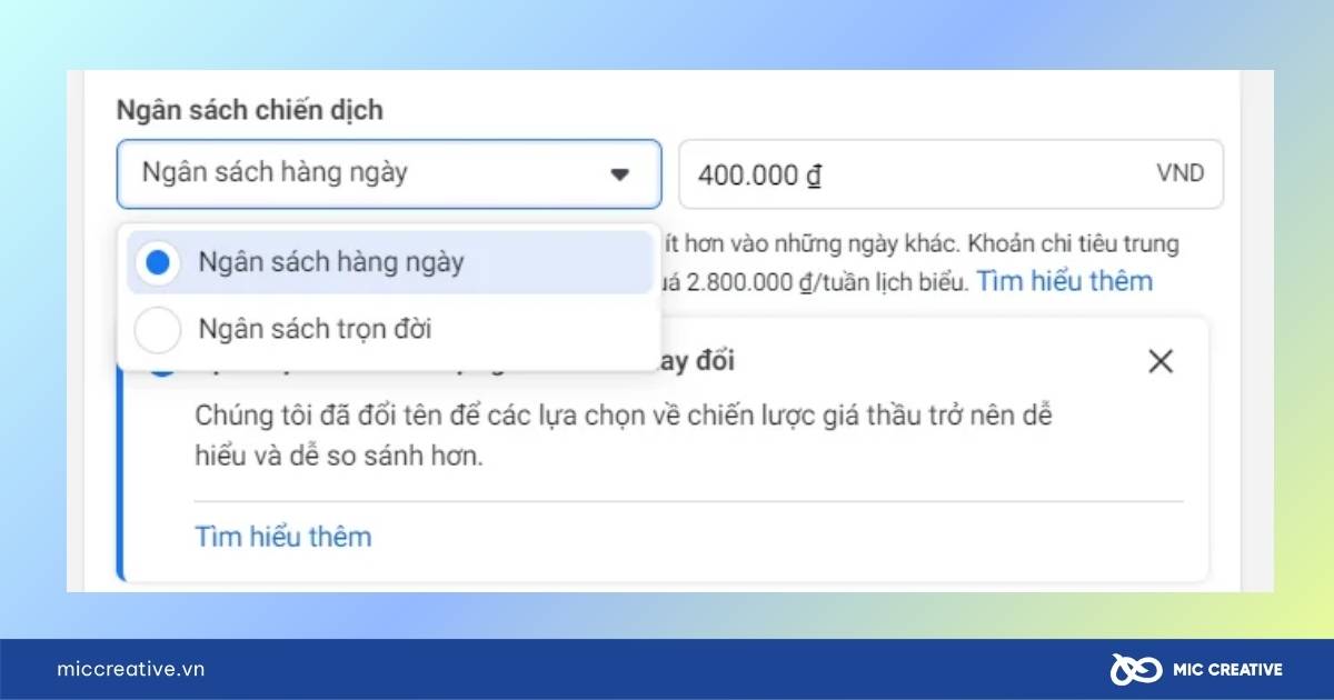 tăng ngân sách quảng cáo facebook
