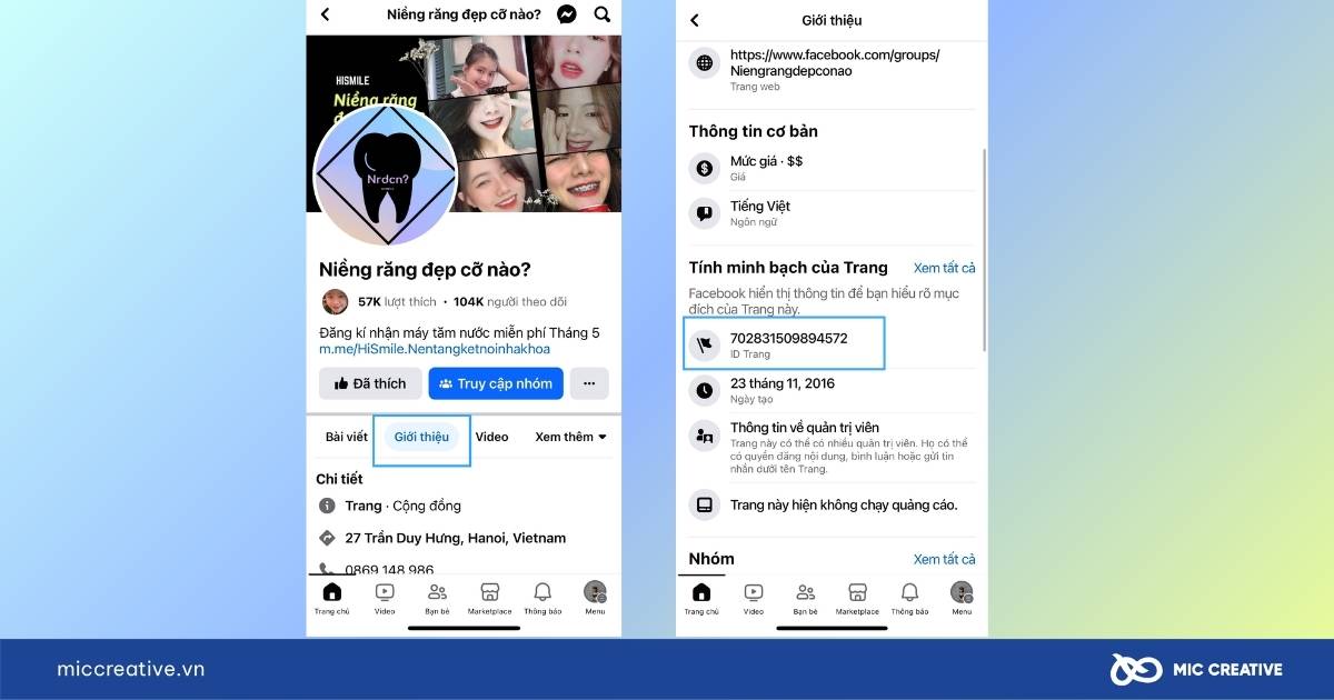lấy id fanpage facebook