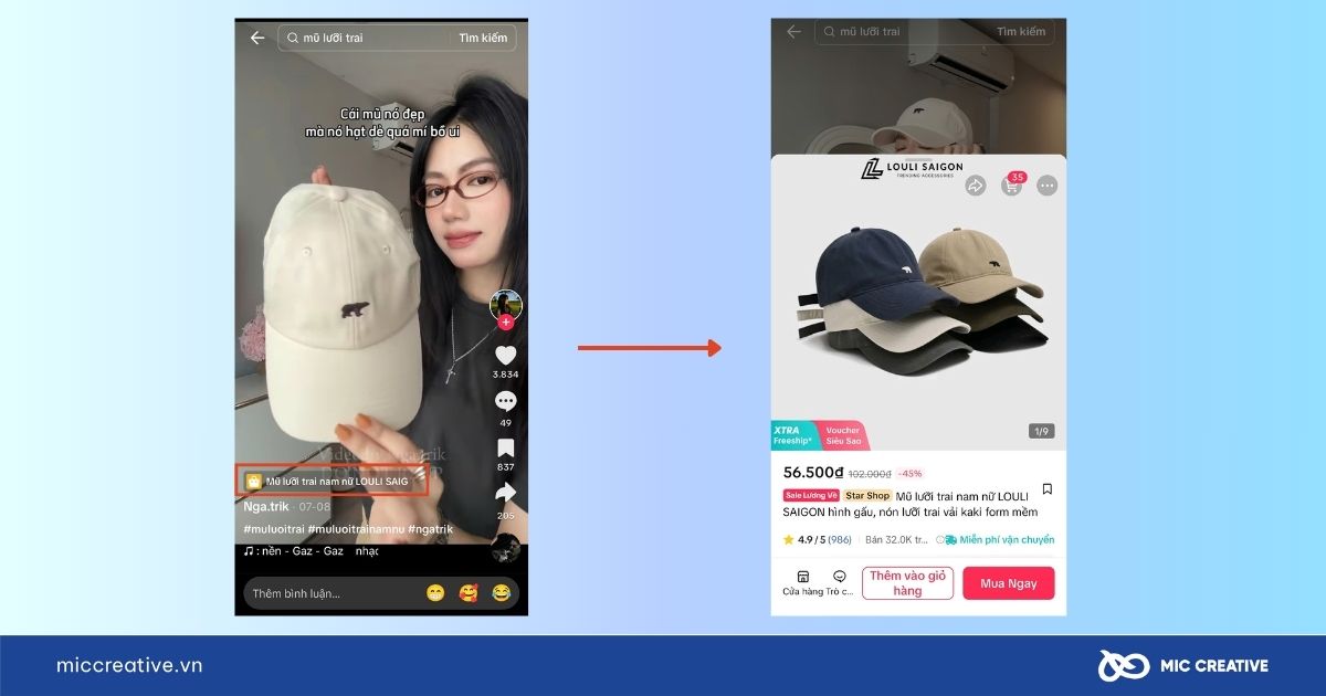 Lấy mã khuyến mãi TikTok Shop từ Video review của KOC và KOL