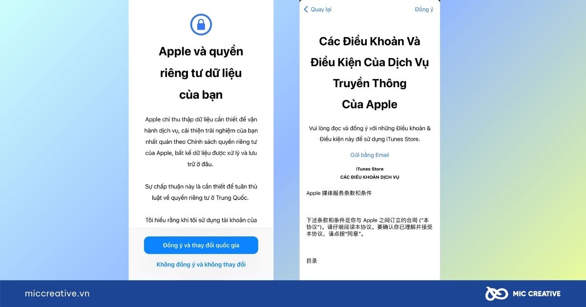 Nhấn đồng ý để thay đổi vùng